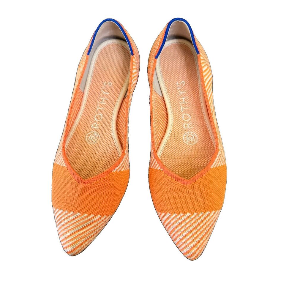 Rothy's The Point Womens 6.5 Orange Sherbet Flat Ballet Pointed Toe Retired